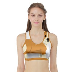 Corgi Dog Puppy Sports Bra With Border by 99art