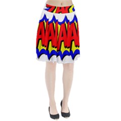 Zap Comic Book Fight Pleated Skirt by 99art