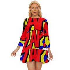 Zap Comic Book Fight Long Sleeve Babydoll Dress by 99art