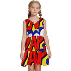 Zap Comic Book Fight Kids  Sleeveless Tiered Mini Dress by 99art