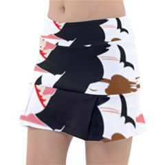 Bat Broom Broomstick Classic Tennis Skirt by 99art