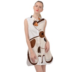 Animation-dog-cute-cartoon-drawing Sleeveless Shirt Dress by 99art