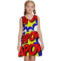 Kapow-comic-comic-book-fight Kids  Sleeveless Tiered Mini Dress by 99art