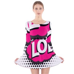 Lol-acronym-laugh-out-loud-laughing Long Sleeve Velvet Skater Dress by 99art