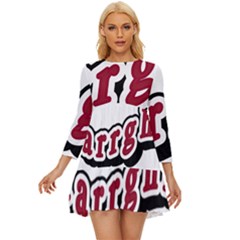 Comic-text-frustration-bother Long Sleeve Babydoll Dress by 99art