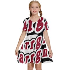 Comic-text-frustration-bother Kids  Short Sleeve Tiered Mini Dress by 99art