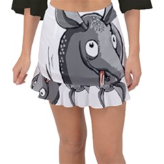 Animal-armadillo-armored-ball- Fishtail Mini Chiffon Skirt by 99art