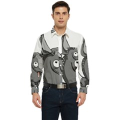 Animal-armadillo-armored-ball- Men s Long Sleeve Pocket Shirt  by 99art