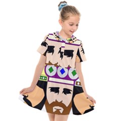 Comic-characters-eastern-magi-sages Kids  Short Sleeve Shirt Dress by 99art