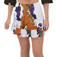 Fuchs-comic-music-wild-animal-cute Fishtail Mini Chiffon Skirt by 99art