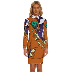 Fuchs-comic-music-wild-animal-cute Long Sleeve Shirt Collar Bodycon Dress by 99art