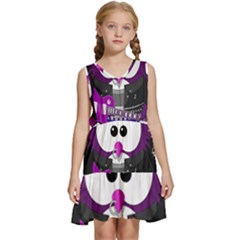 Bird-music-animation-animal Kids  Sleeveless Tiered Mini Dress by 99art