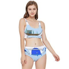 Wal-fish-small-world-lake-sea Frilly Bikini Set by 99art