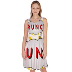 Comic-noise-paleness-explosion Knee Length Skater Dress With Pockets by 99art