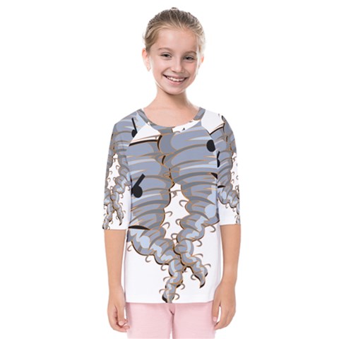 Tornado-twister-angry-comic Kids  Quarter Sleeve Raglan Tee by 99art