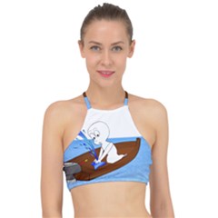 Spirit-boat-funny-comic-graphic Racer Front Bikini Top by 99art