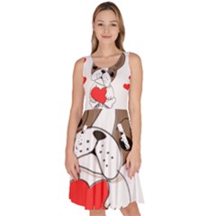 Animation-dog-cute-animate-comic Knee Length Skater Dress With Pockets by 99art