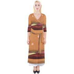 Hamburger-cheeseburger-burger-lunch Quarter Sleeve Wrap Maxi Dress by 99art