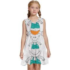 Baby-cute-child-birth-happy Kids  Sleeveless Tiered Mini Dress by 99art