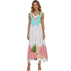 Seasons-of-the-year-year-tree V-neck Sleeveless Loose Fit Overalls by 99art