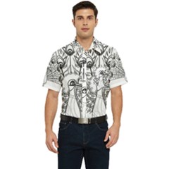 Peacock-plumage-display-bird Men s Short Sleeve Pocket Shirt  by 99art