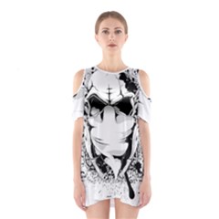 Graphic-design-vector-skull Shoulder Cutout One Piece Dress by 99art