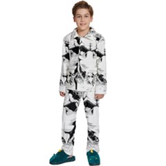 Graphic-design-vector-skull Kids  Long Sleeve Velvet Pajamas Set by 99art