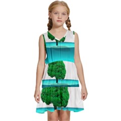 Crystal-ball-sphere-cartoon Color Background Kids  Sleeveless Tiered Mini Dress by 99art