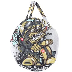 Scooter-motorcycle-boot-cartoon-vector Giant Round Zipper Tote by 99art