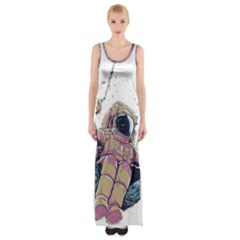 Drawing-astronaut Thigh Split Maxi Dress by 99art