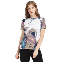 Drawing-astronaut Women s Short Sleeve Rash Guard by 99art