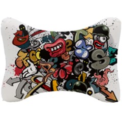 Mural Graffiti Paint Seat Head Rest Cushion by 99art