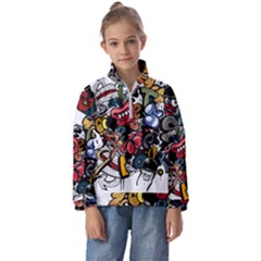 Mural Graffiti Paint Kids  Half Zip Hoodie by 99art