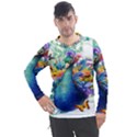 Bird-peafowl-painting-drawing-feather-birds Men s Pique Long Sleeve Tee View1