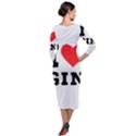 I love gin Quarter Sleeve Midi Velour Bodycon Dress View2