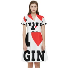 I Love Gin Short Sleeve Waist Detail Dress by ilovewhateva