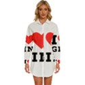 I love gin Womens Long Sleeve Shirt Dress View1