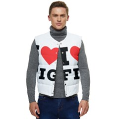 I Love Fig  Men s Short Button Up Puffer Vest	 by ilovewhateva