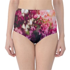 Pink Flower Classic High-waist Bikini Bottoms by artworkshop