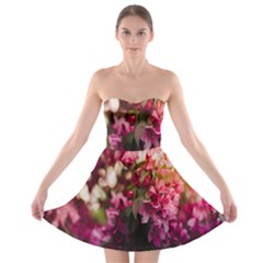 Pink Flower Strapless Bra Top Dress by artworkshop