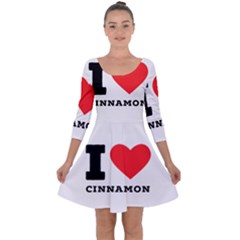 I Love Cinnamon  Quarter Sleeve Skater Dress by ilovewhateva