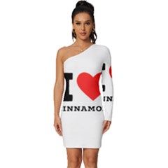 I Love Cinnamon  Long Sleeve One Shoulder Mini Dress by ilovewhateva