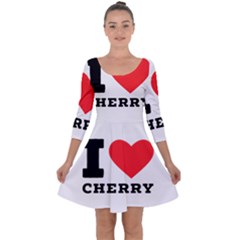 I Love Cherry Quarter Sleeve Skater Dress by ilovewhateva