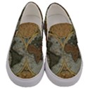 Vintage World Map Travel Geography Men s Canvas Slip Ons View1