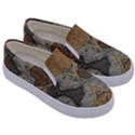 Vintage World Map Travel Geography Kids  Canvas Slip Ons View3