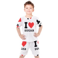 I Love Sugar  Kids  Tee And Shorts Set by ilovewhateva