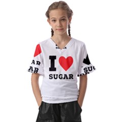 I Love Sugar  Kids  V-neck Horn Sleeve Blouse by ilovewhateva