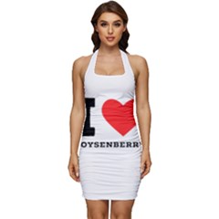 I Love Boysenberry  Sleeveless Wide Square Neckline Ruched Bodycon Dress by ilovewhateva