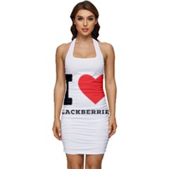 I Love Blackberries  Sleeveless Wide Square Neckline Ruched Bodycon Dress by ilovewhateva