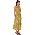 Damas Pattern Vector Texture Gold Ornament With Seamless Tie-Strap Tiered Midi Chiffon Dress View3